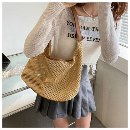 Casual Woven Hollow Shoulder Bag