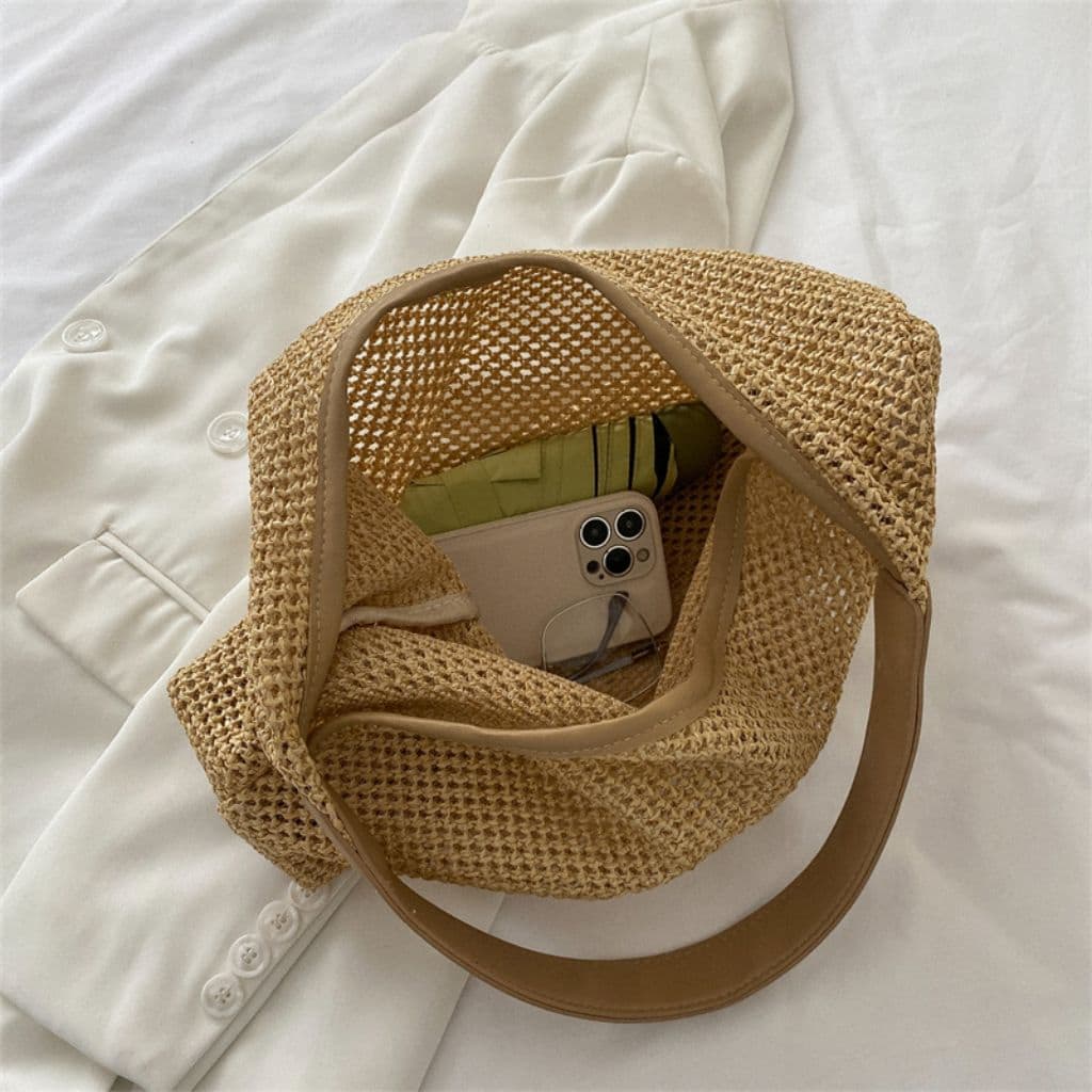 Casual Woven Hollow Shoulder Bag