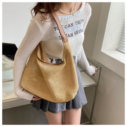 Casual Woven Hollow Shoulder Bag