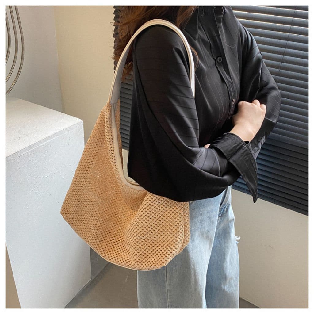 Casual Woven Hollow Shoulder Bag