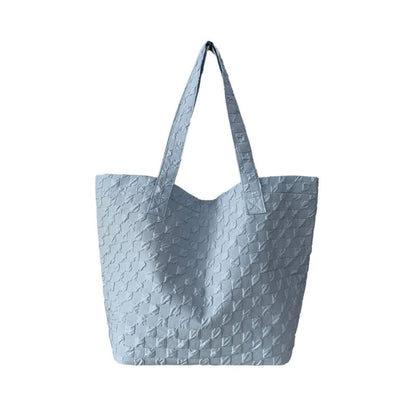 Checkered Textured Shopper Bag