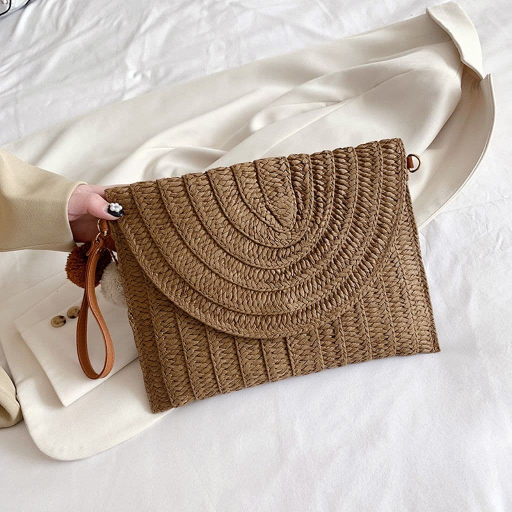 Clutch Crossbody Straw Bag