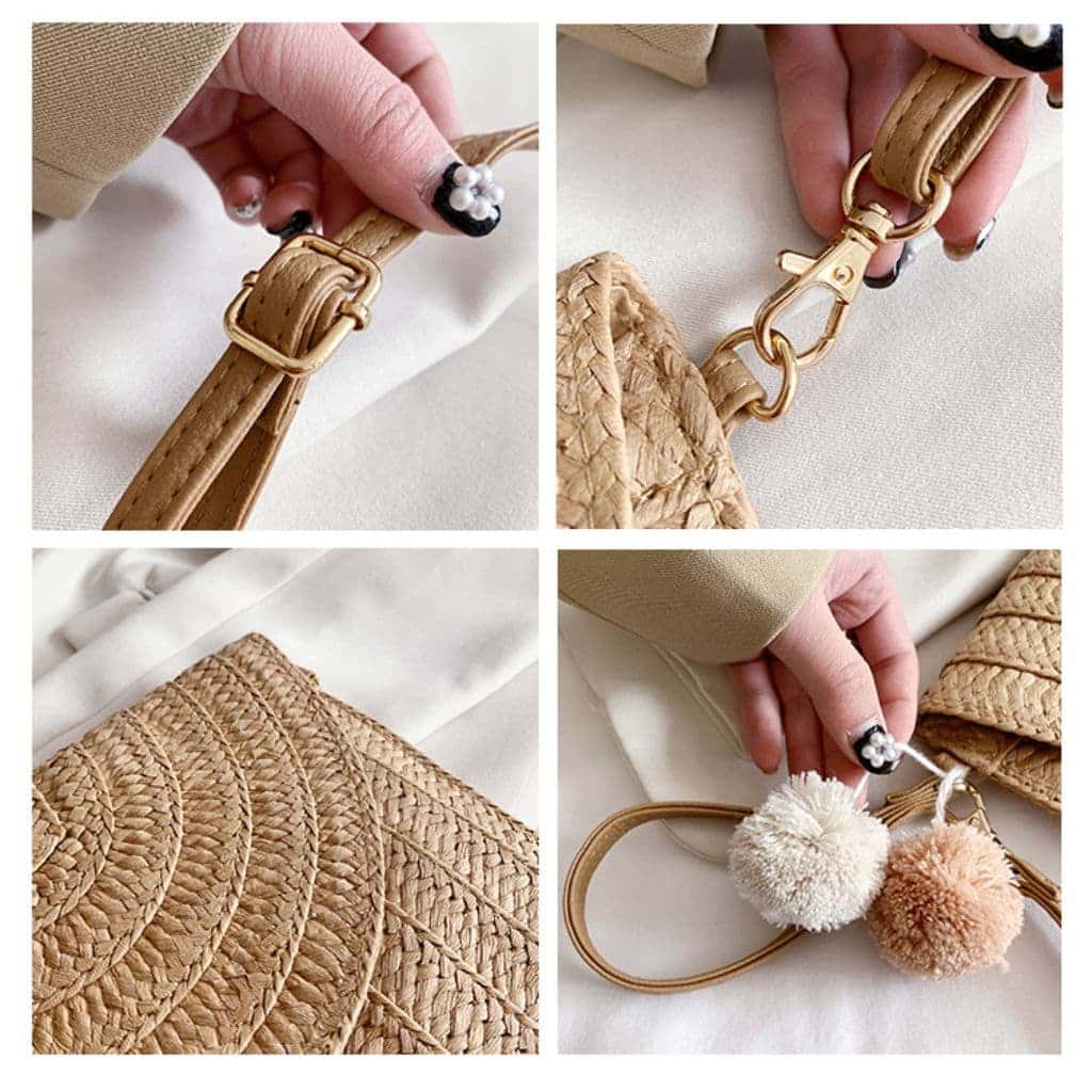 Clutch Crossbody Straw Bag