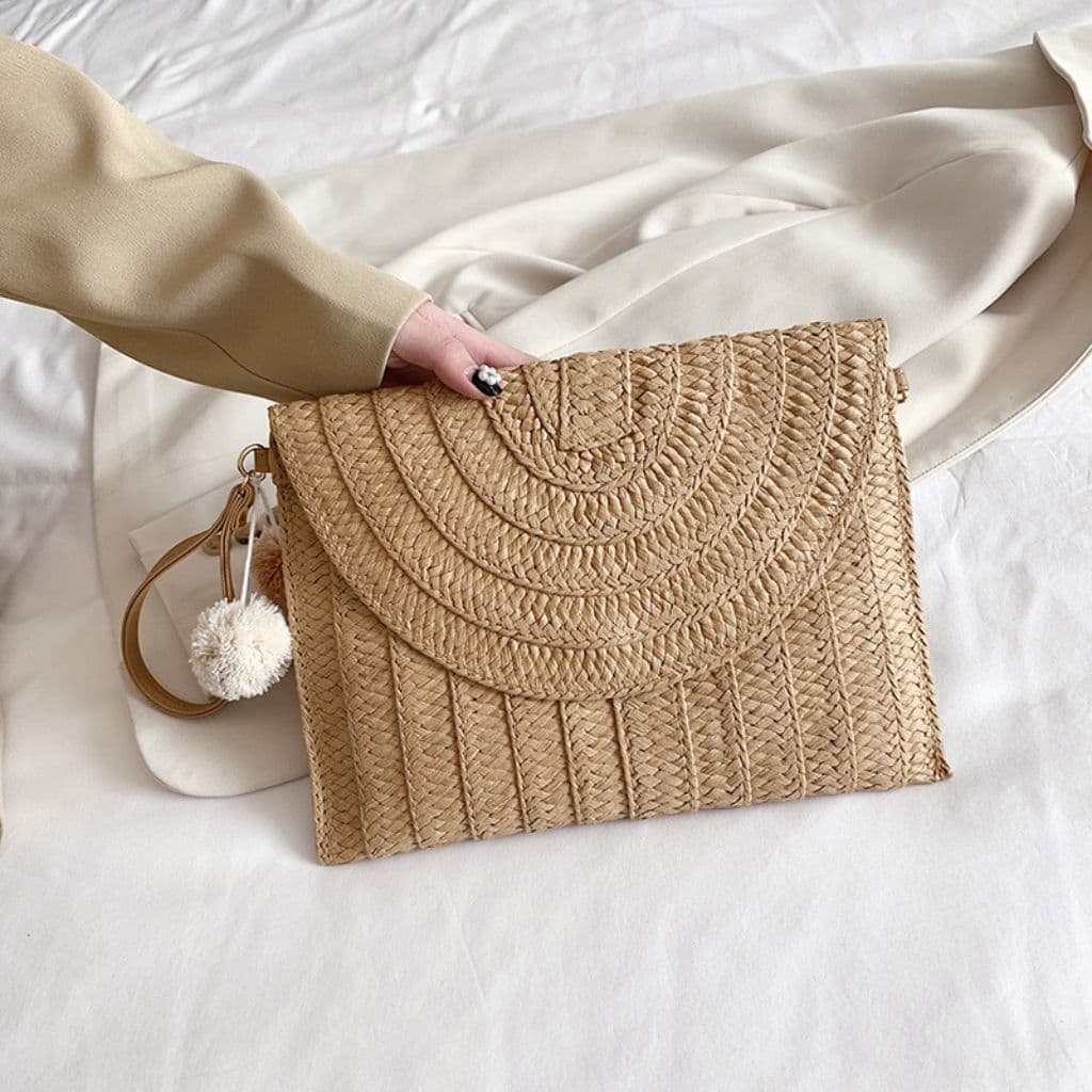 Clutch Crossbody Straw Bag