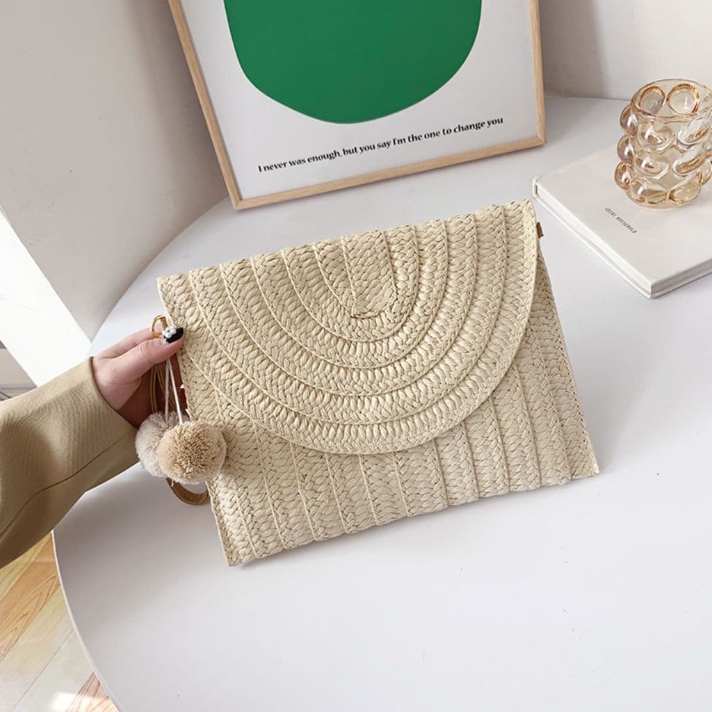 Clutch Crossbody Straw Bag