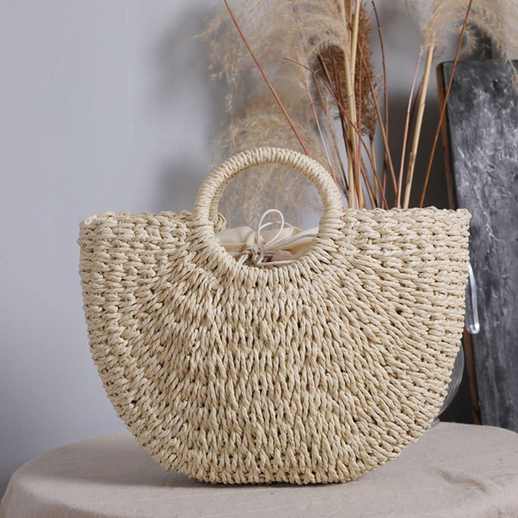 Half-circle Wicker Mini Bag