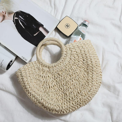 Half-circle Wicker Mini Bag