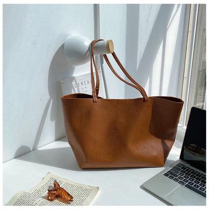 Leather Shoulder Tote Bag