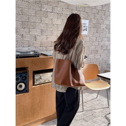 Leather Shoulder Tote Bag