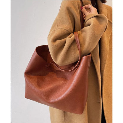 Leather Shoulder Tote Bag