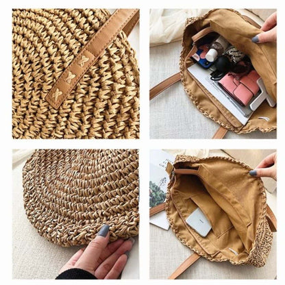 Round Straw Woven Bag