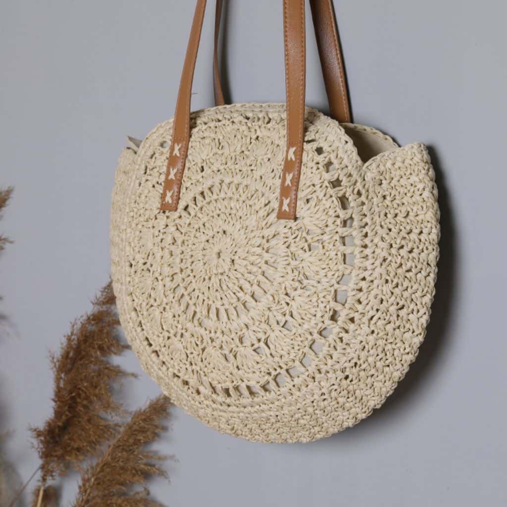 Round Straw Woven Bag