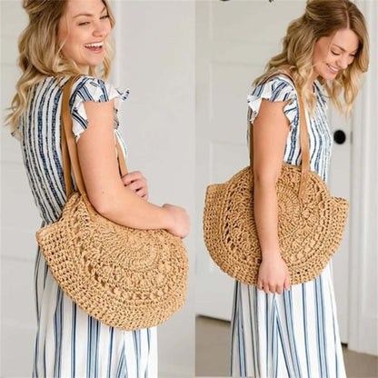 Round Straw Woven Bag