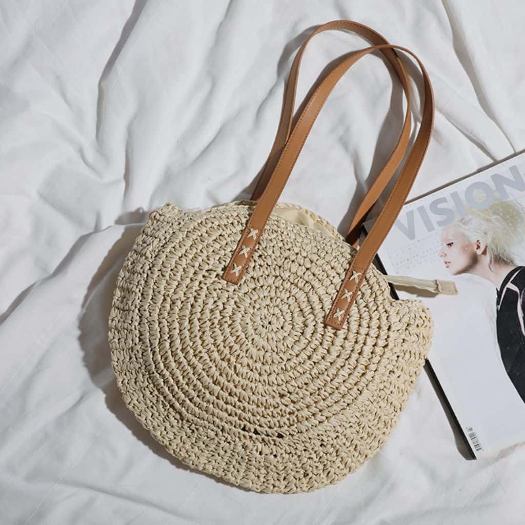 Round Straw Woven Bag