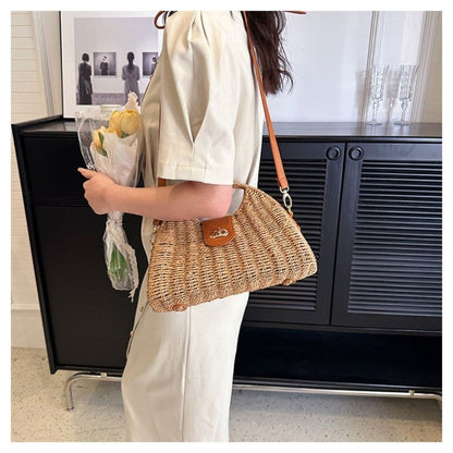 Short Handle Straw  Crossbody Bag