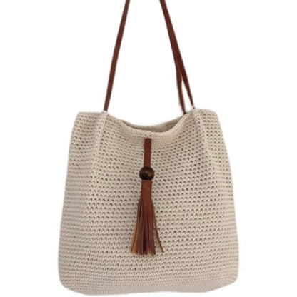 Tassel Straw Bucket Summer Bag