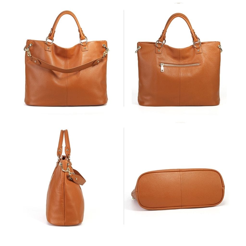 Timeless Leather Convertible Tote Bag