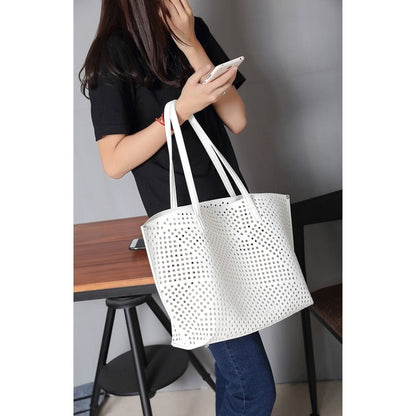 Square-shaped Perforated Luxury Summer Shoulder Bag