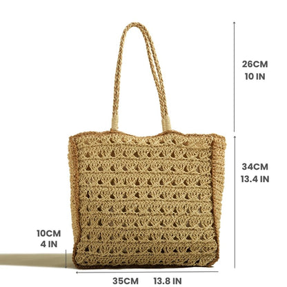 Square Tassel Straw Beach Bag